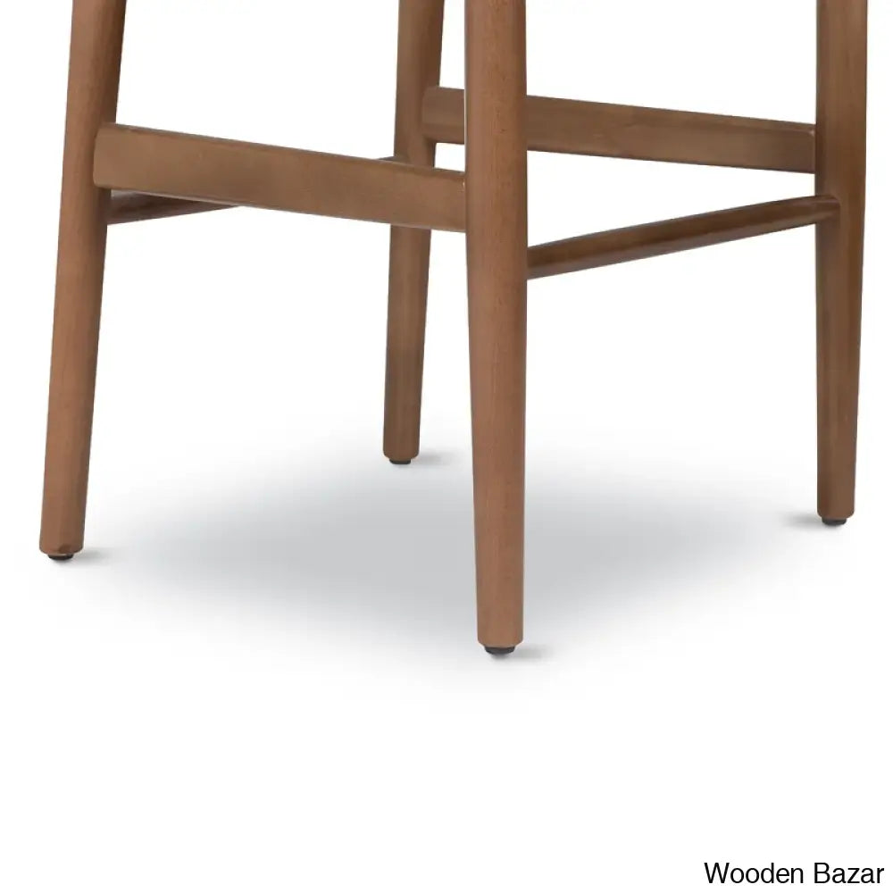 Wyns Swivel Solid Wood Counter And Bar Stool With Weave Seat