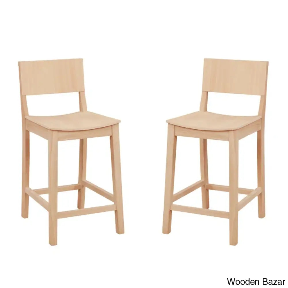 Yalingupz Swivel Counter And Bar Stool Solid Wood (Set Of 2)