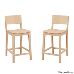 Yalingupz Swivel Counter And Bar Stool Solid Wood (Set Of 2)