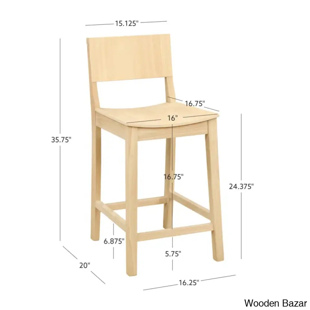 Yalingupz Swivel Counter And Bar Stool Solid Wood (Set Of 2)