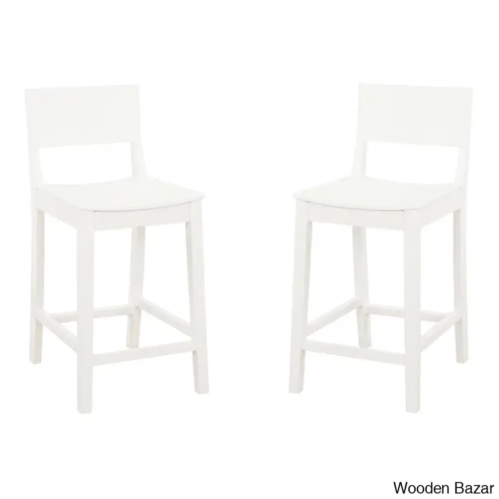 Yalingupz Swivel Counter And Bar Stool Solid Wood (Set Of 2)