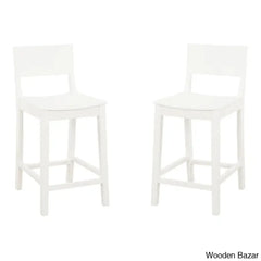 Yalingupz Swivel Counter And Bar Stool Solid Wood (Set Of 2)