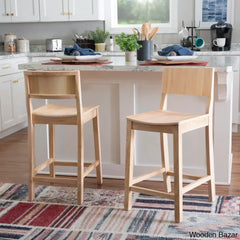 Yalingupz Swivel Counter And Bar Stool Solid Wood (Set Of 2) Unfinished / Bar (30.5” Seat Height)