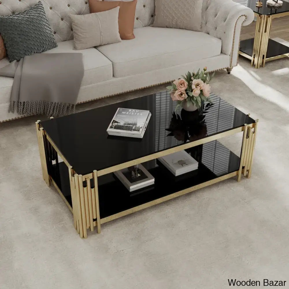 Yennyl Glass Top Coffee And Center Table