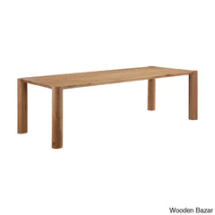 Yorick Elegantly Designed Teak Wood Post Dining Table - Wooden Bazar