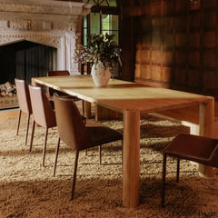 Yorick Elegantly Designed Teak Wood Post Dining Table - Wooden Bazar