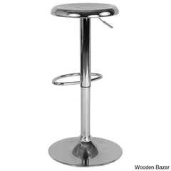 Yuvaany Swivel Retro Metal Backless Adjustable-Height Bar Stool