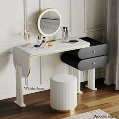 Zadey Vanity Dressing Table With Lighted Mirror And Stool