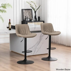 Zagero Swivel Adjustable Height Bar Stools Leather Upholstered Counter And Bar Modern Pub Stool