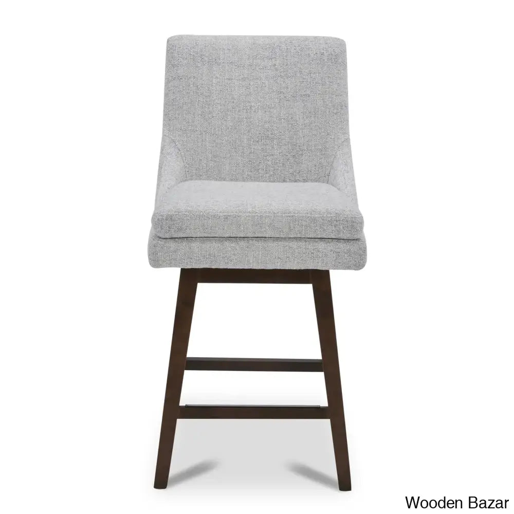 Zaharax Swivel Upholstered 26’’ Counter And Bar Stool Brown / Gray Heathered