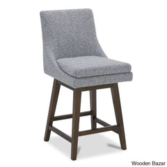 Zaharax Swivel Upholstered 26’’ Counter And Bar Stool Brown / Nathan Grey