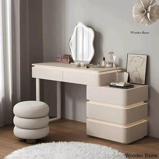 Zaira Vanity Dressing Table With Lighted Mirror And Stool