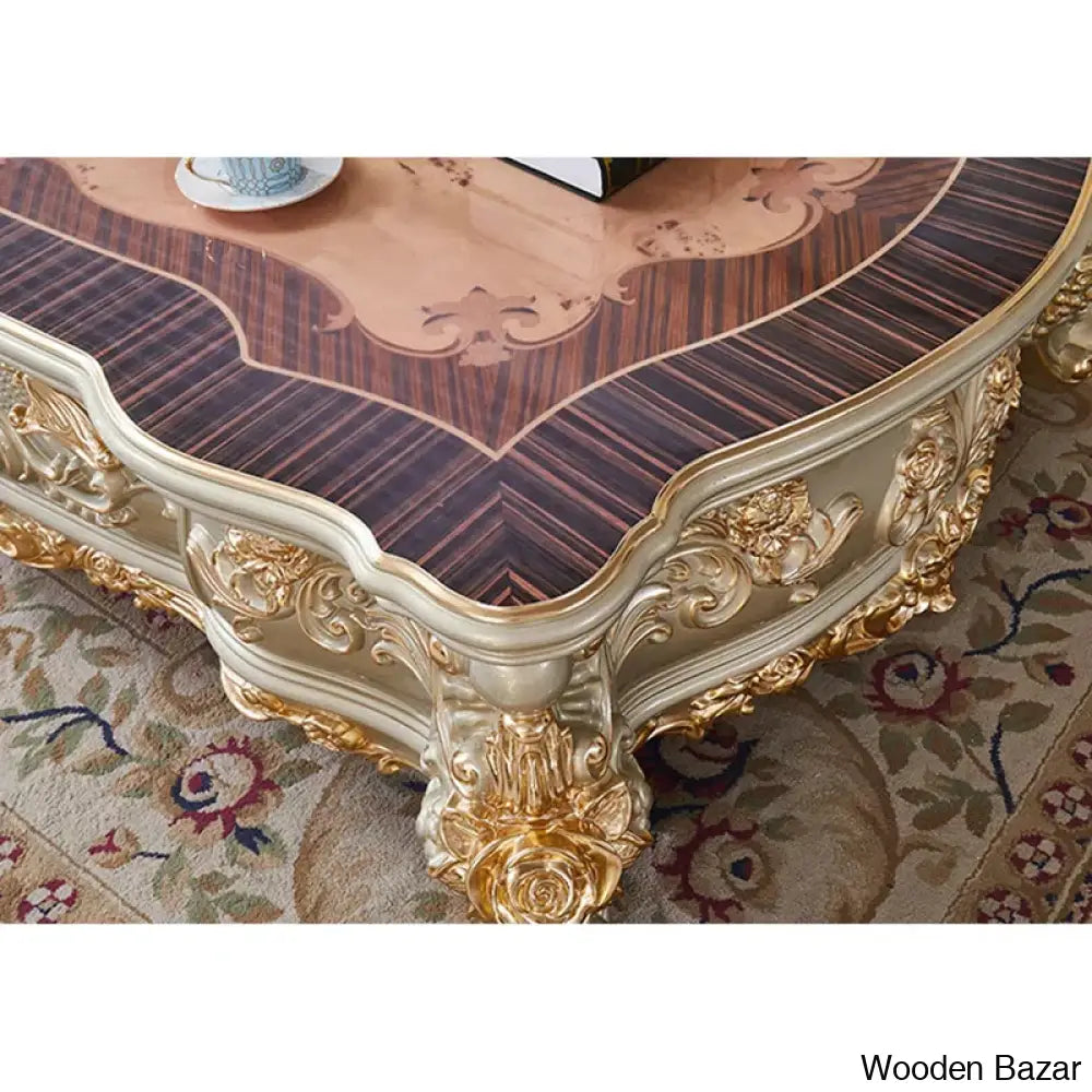 Zeno European-Style High-End Carved Coffee And Center Table Solid Wood