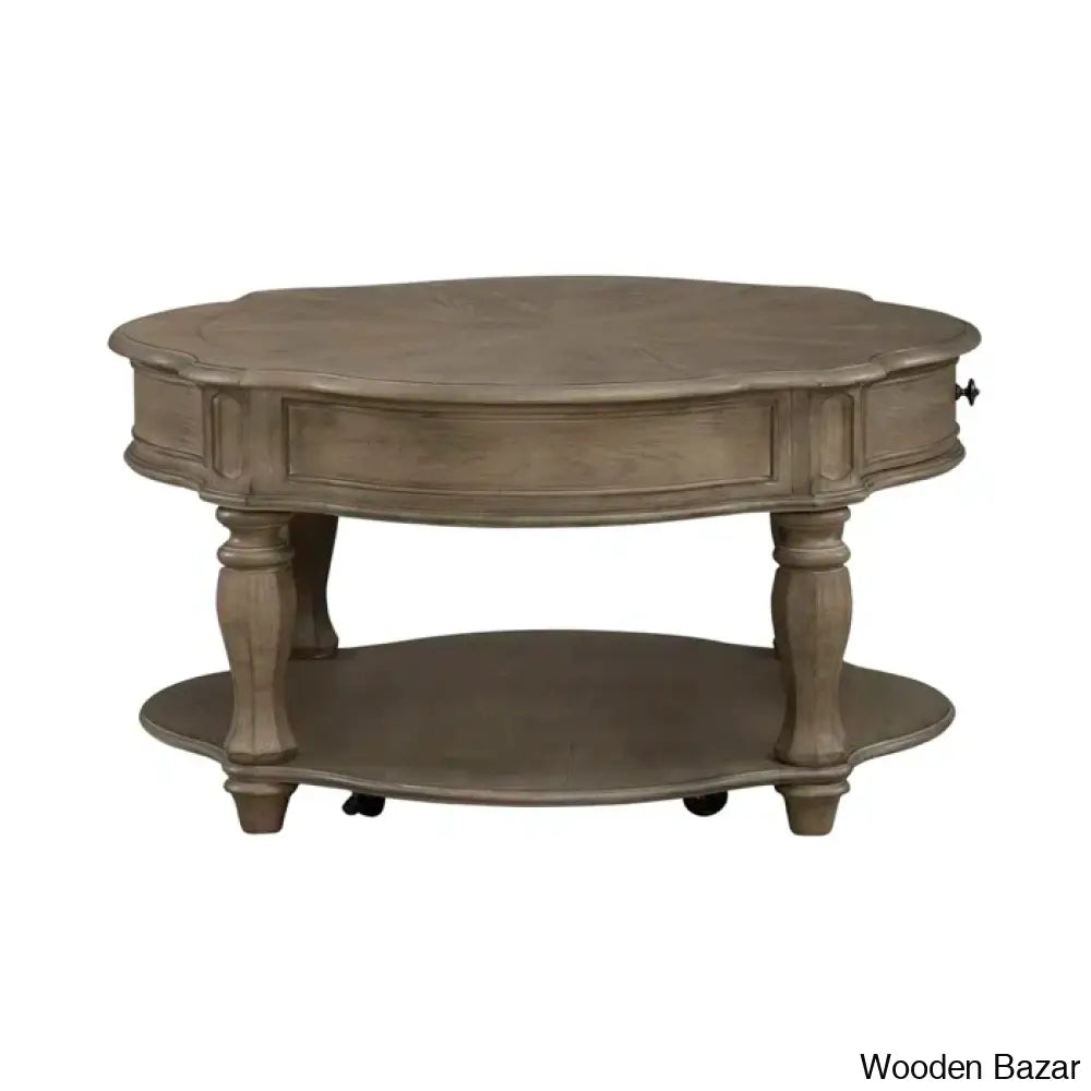 Zula Round Cocktail Table W/ Casters Coffee And Center