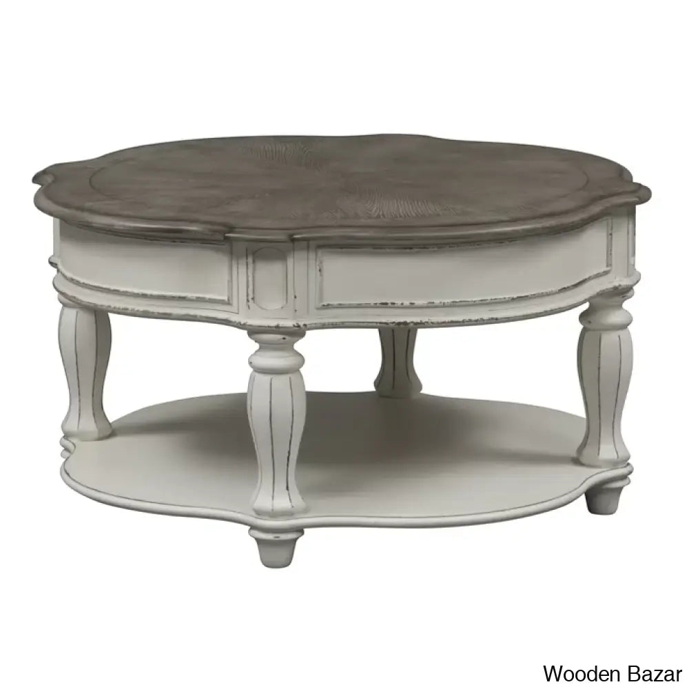 Zula Round Cocktail Table W/ Casters Coffee And Center