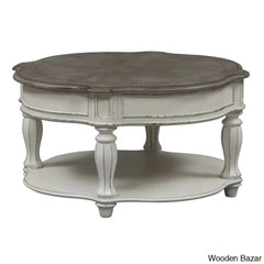 Zula Round Cocktail Table W/ Casters Coffee And Center