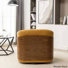 Zyony Luxury Vegan Leather Swivel Barrel Chair (Set Of 2)