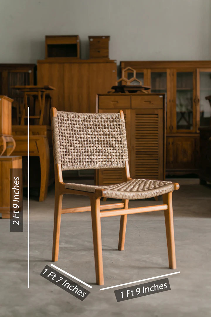 Rattan Bunai Teak Casual Dining Chair