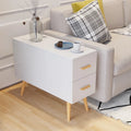 Wooden Bazar Rectangle End Table with Drawers Modern Sofa Table for Living Room