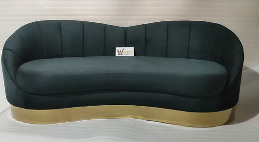 Saldana 90'' Velvet Curved 3-seater Sofa -Wooden Bazar