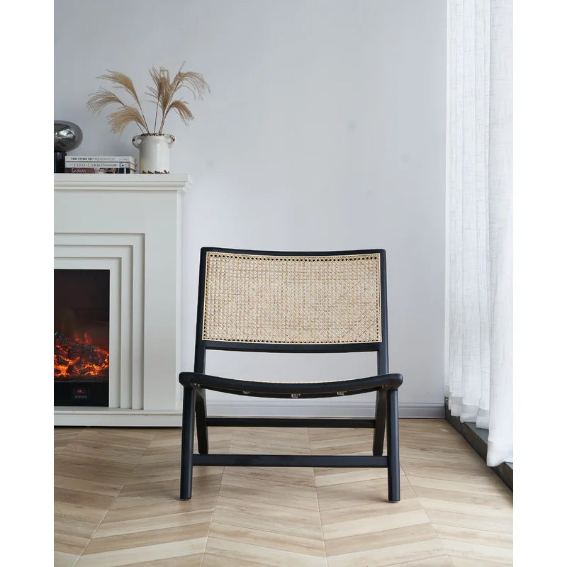 Wooden Bazar 25.75'' Wide Natural Wood Cane Side Chair