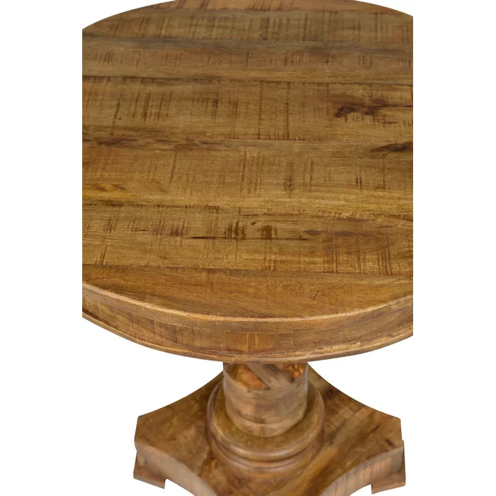 Wooden Bazar 30'' Tall Solid Wood Pedestal End Table