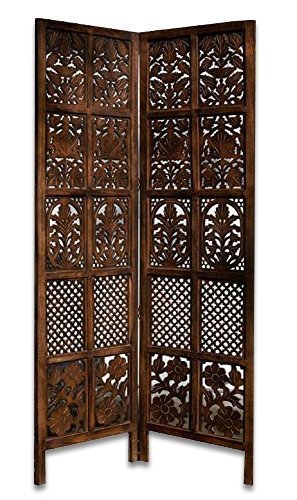 2 panel room partition, wall divider (brown)