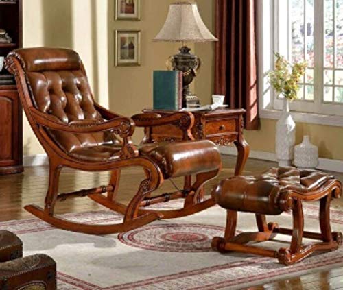 Teak wood standard rocking chair with foot rest pure teak wood