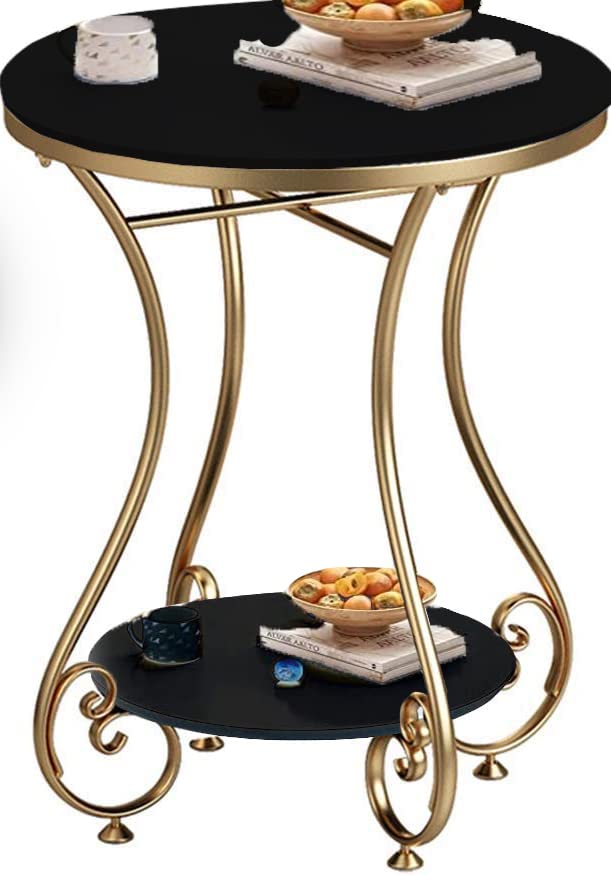 Coffee Table Small Apartment Iron Art Small Table in Living Room Black -Gold