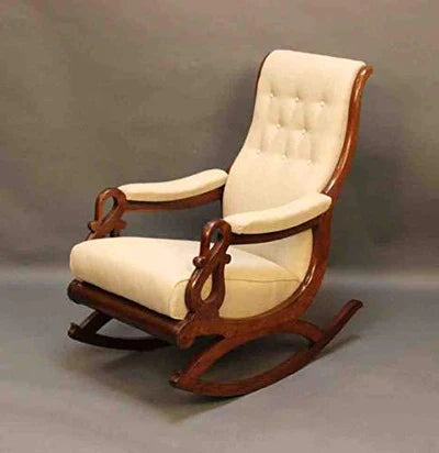 Handicrafts Wooden Rocking Chair Comfort Cushioned Back & Seat