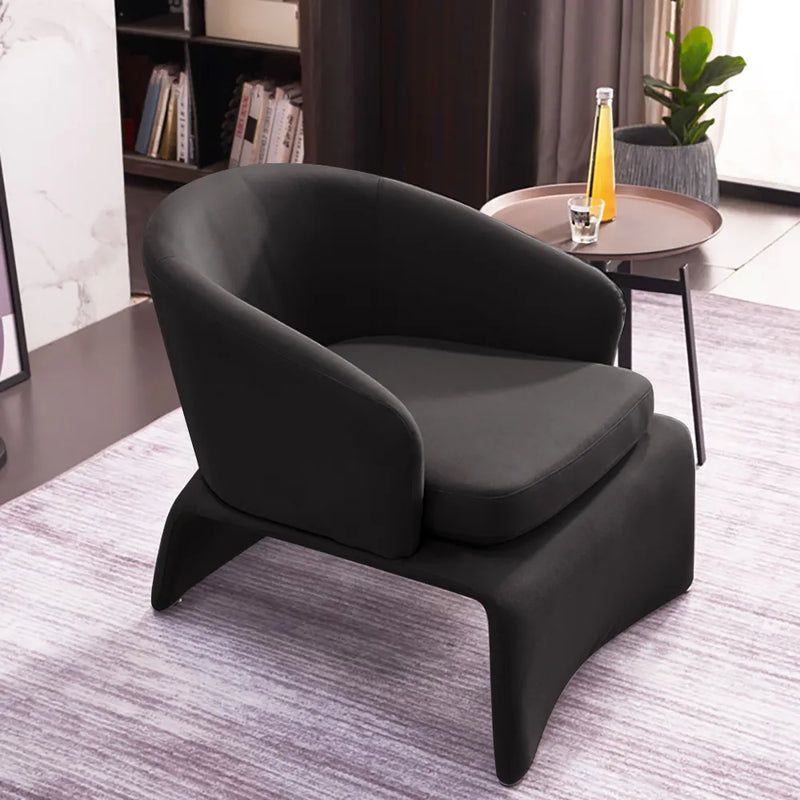 Wooden Bazar  Chair Microfiber Leather Upholstered Deep Gray Chair