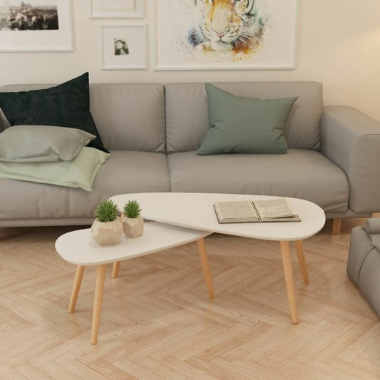 3 legs 2 nesting coffee table beige