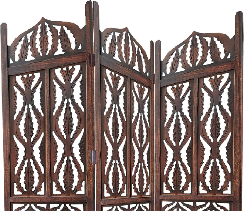Wooden Bazar Handcrafted 3 Panel Folding Wooden Room Partition/Privacy Screens/Room Separator for Home
