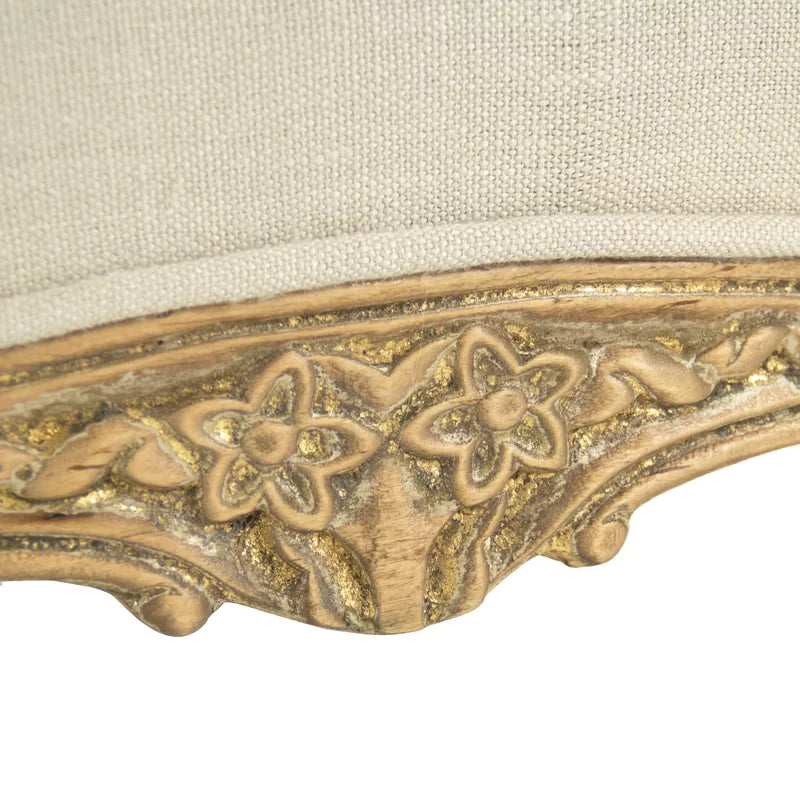 Wooden bazar 74.5'' Linen Recessed Arm Sofa