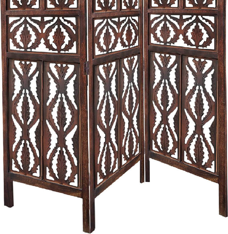 Wooden Bazar Handcrafted 3 Panel Folding Wooden Room Partition/Privacy Screens/Room Separator for Home