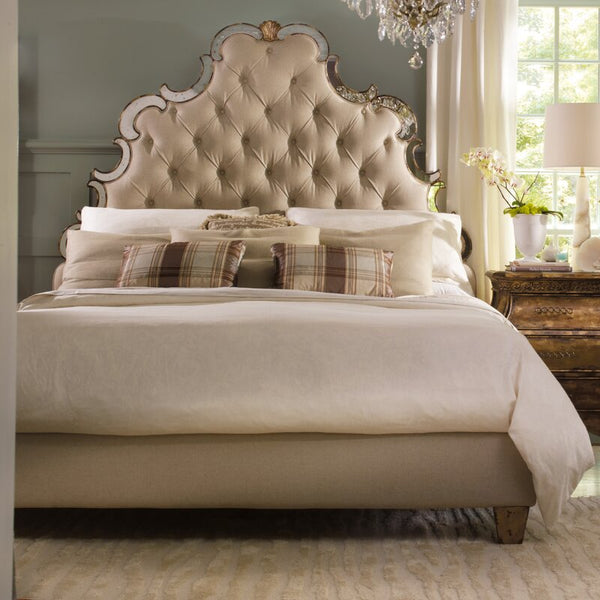 Sanctuary Tufted Solid Wood and Upholstered Low Profile Standard Bed