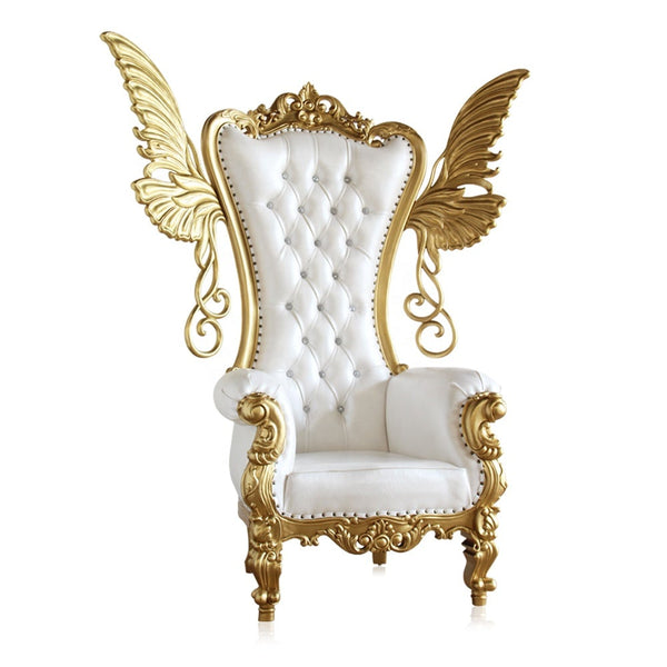 Luxurious High Back Throne Chair with Special Wings