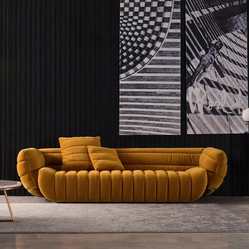 Wooden Bazar  Velvet Upholstered Sofa 3-Seater Sofa Luxury
