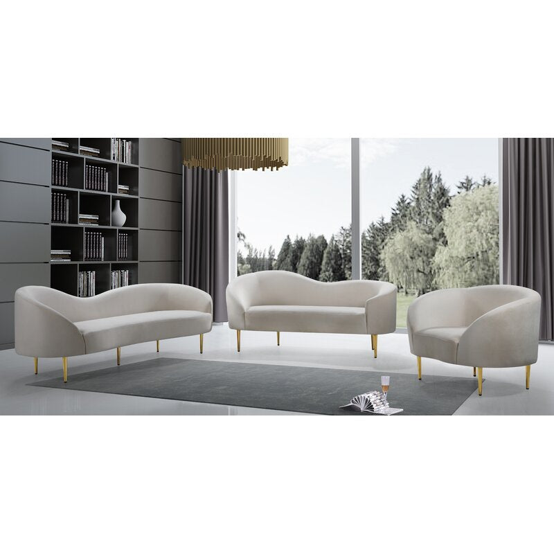 Velvet Arm 3 Seater sofa-3