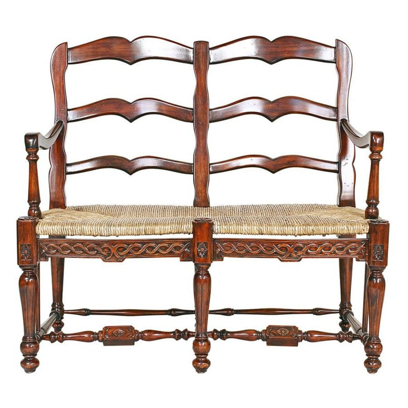 Wooden Bazar French Provincial Ladderback Settee