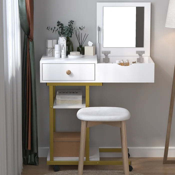 Wooden Bazar Aimar Vanity  dressing table with mirror with stool