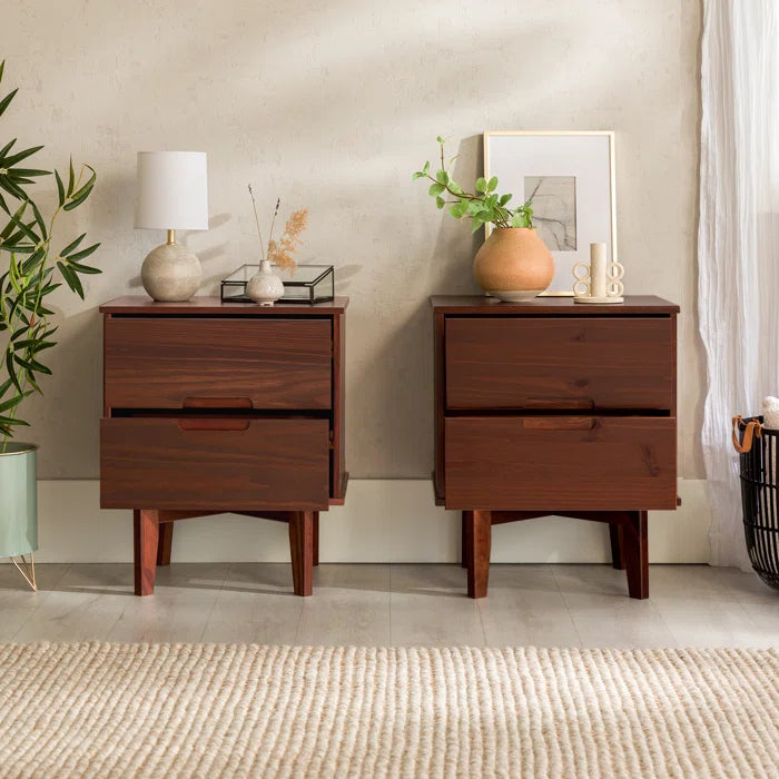 Wooden Bazar Aizlyn Solid + Manufactured Wood Nightstand (Set of 2)