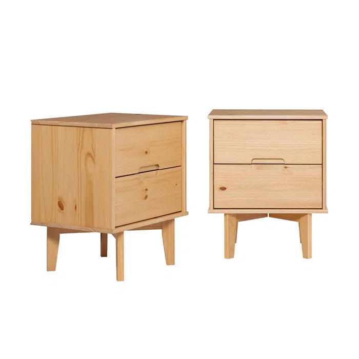 Wooden Bazar Aizlyn Solid + Manufactured Wood Nightstand (Set of 2)