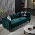 Wooden Bazar Arkeba 84.25'' Velvet Square Arm Sofa