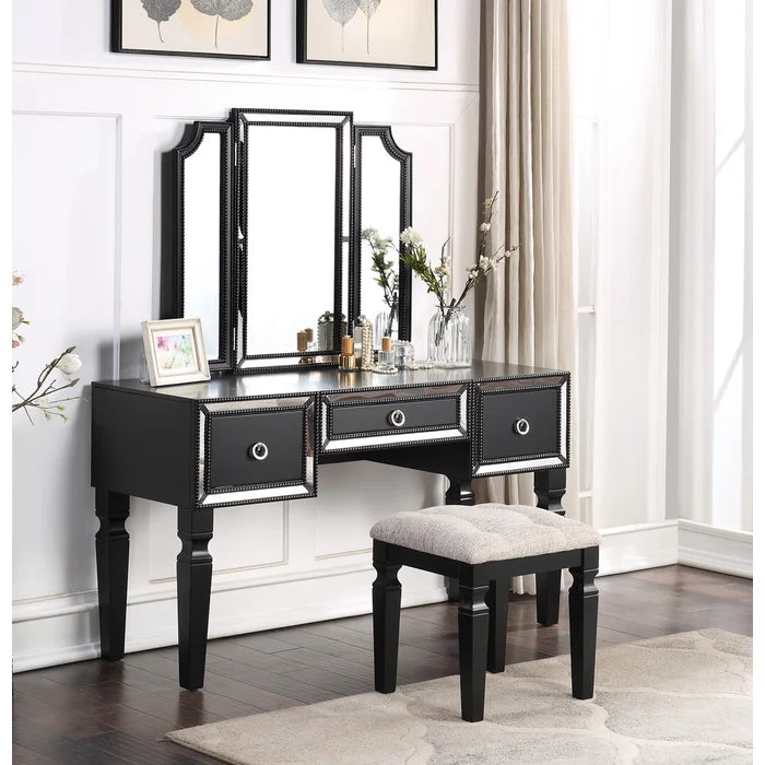 Wooden Bazar Babulal Vanity dressing table design with mirror with stool