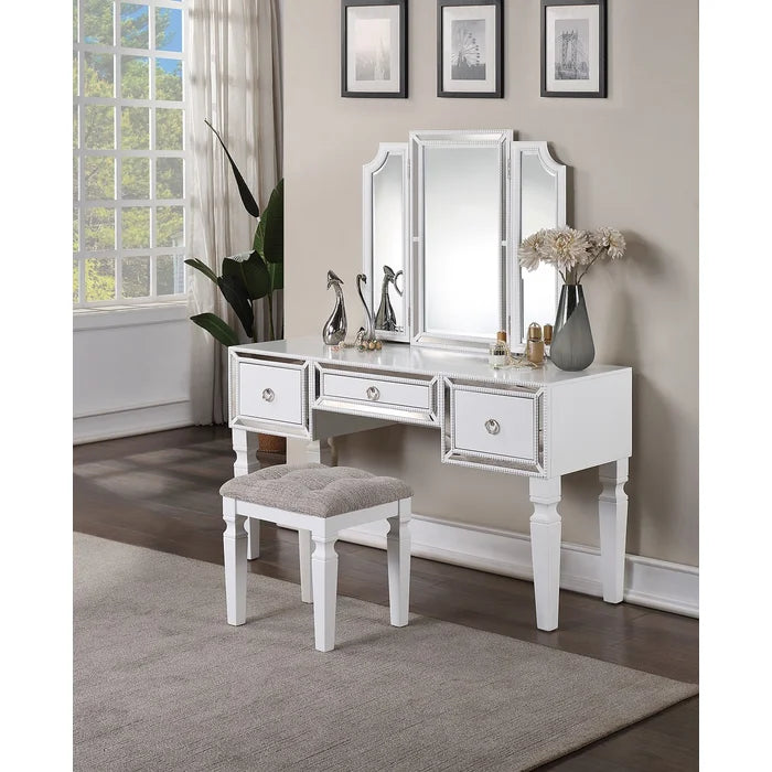 Wooden Bazar Babulal Vanity dressing table design with mirror with stool