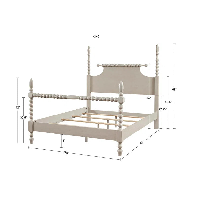Wooden Bazar Beckett Solid Wood Four Poster Bed