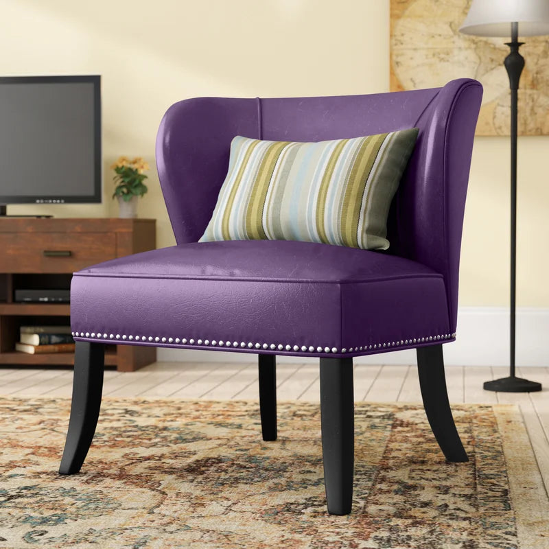 Beesley Faux Leather Armless Accent Chair