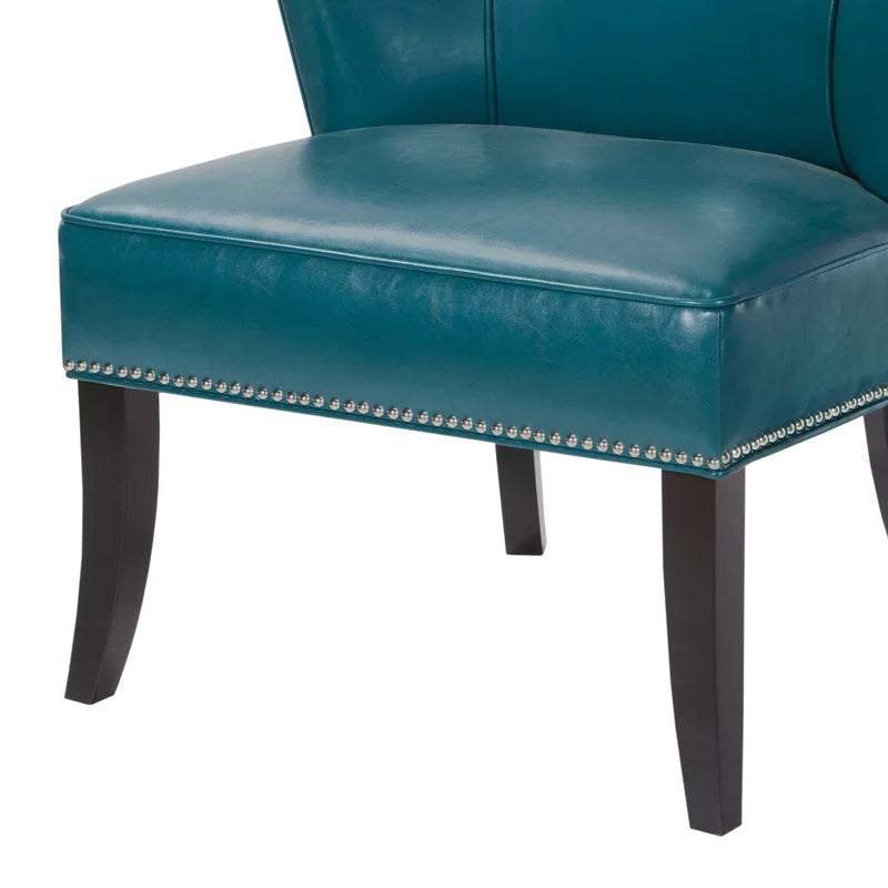 Beesley Faux Leather Armless Accent Chair