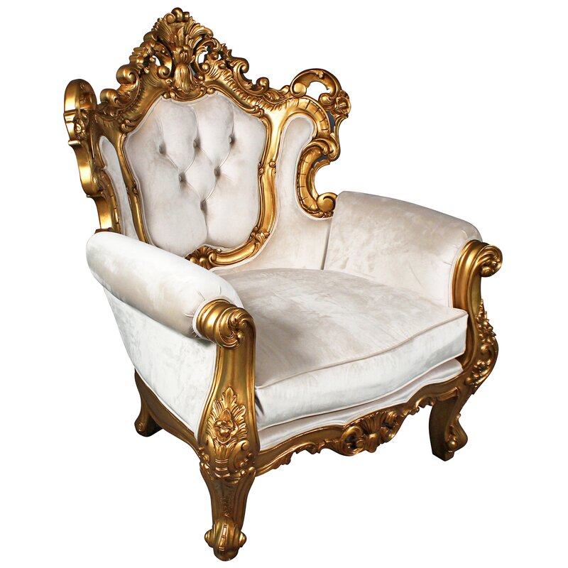 Luxurious High Back 38'' Wide Tufted Velvet Wingback Chair